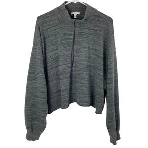 Daily Ritual 1/2 Zip Pullover Sweatshirt Women’s Plus Size XXL Heathered Gray LS